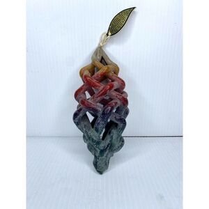 Multi-color Hand Crafted Fine Art Spiral Custom Candle Beeswax 7.5 Inches